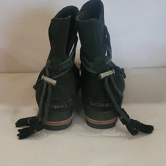 MINT - SOREL FARAH BLACK SUEDE SHOE BOOTS BOOTIES (sz 6) - Picture 4 of 6